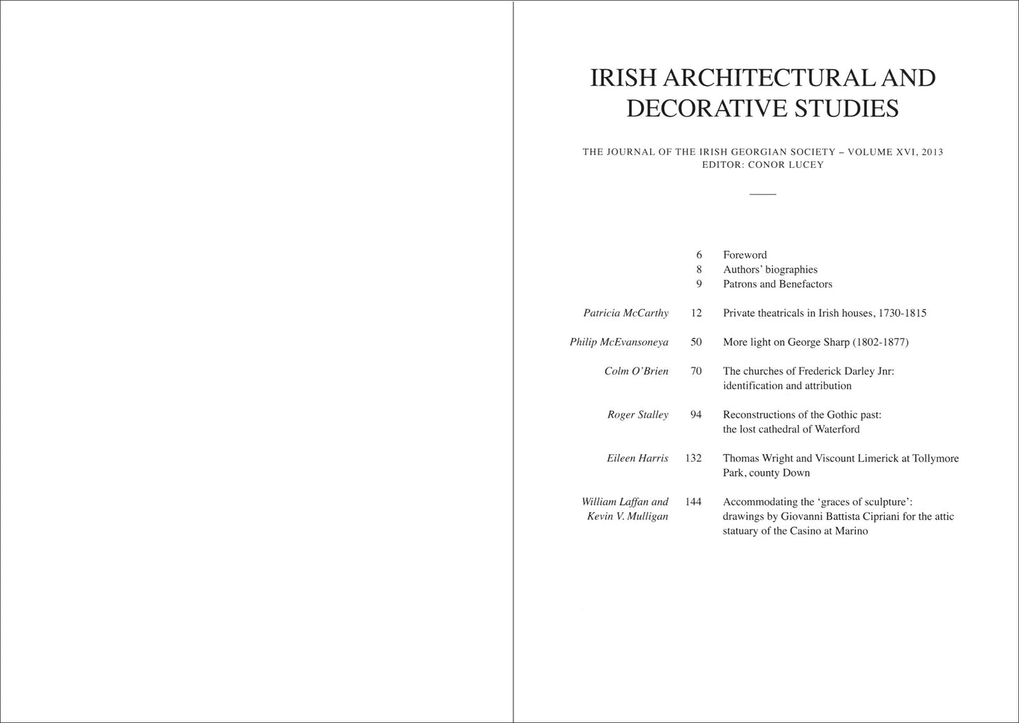 IRISH ARCHITECTURAL AND DECORATIVE STUDIES – Vol.16