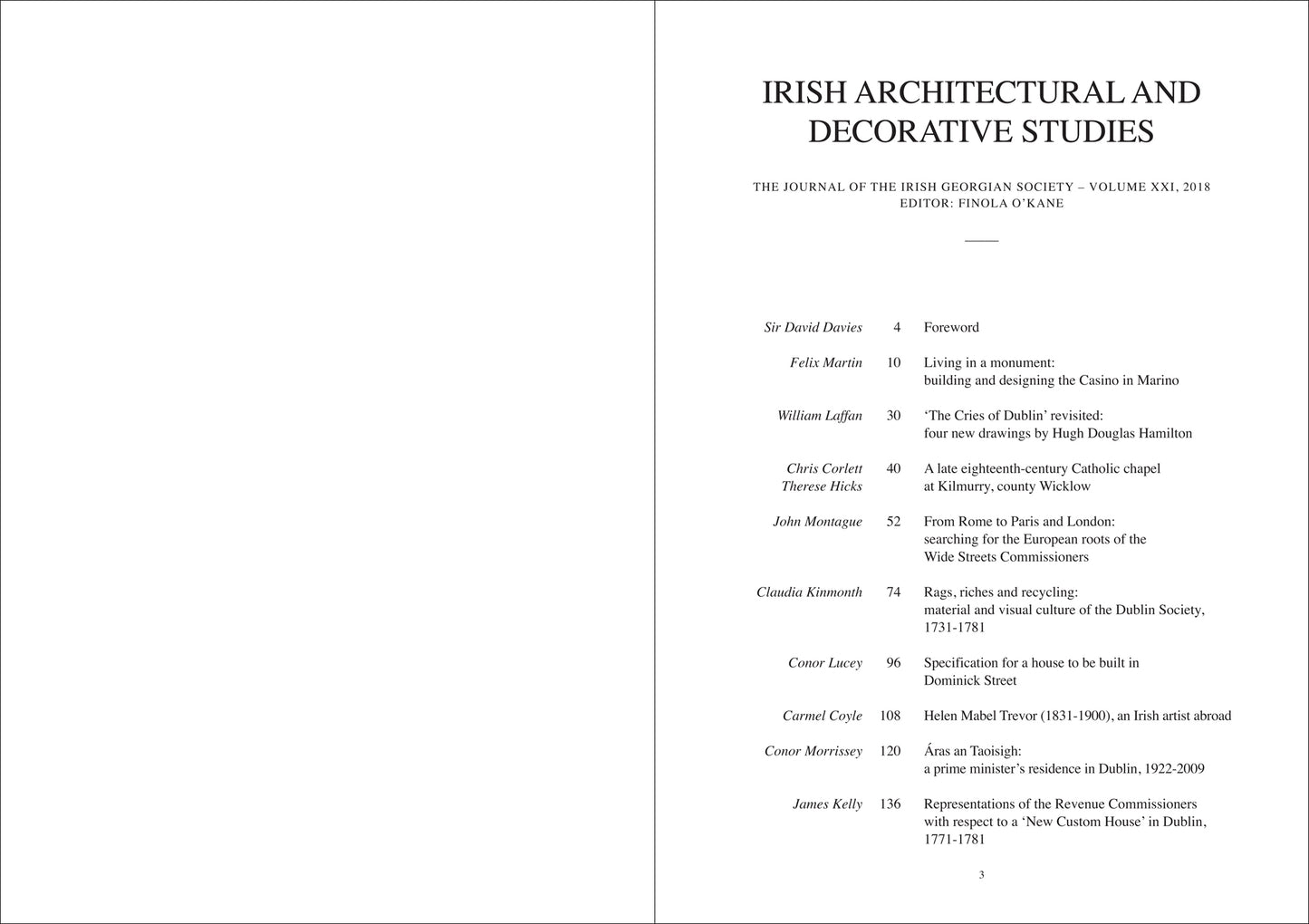 IRISH ARCHITECTURAL AND DECORATIVE STUDIES – Vol.21