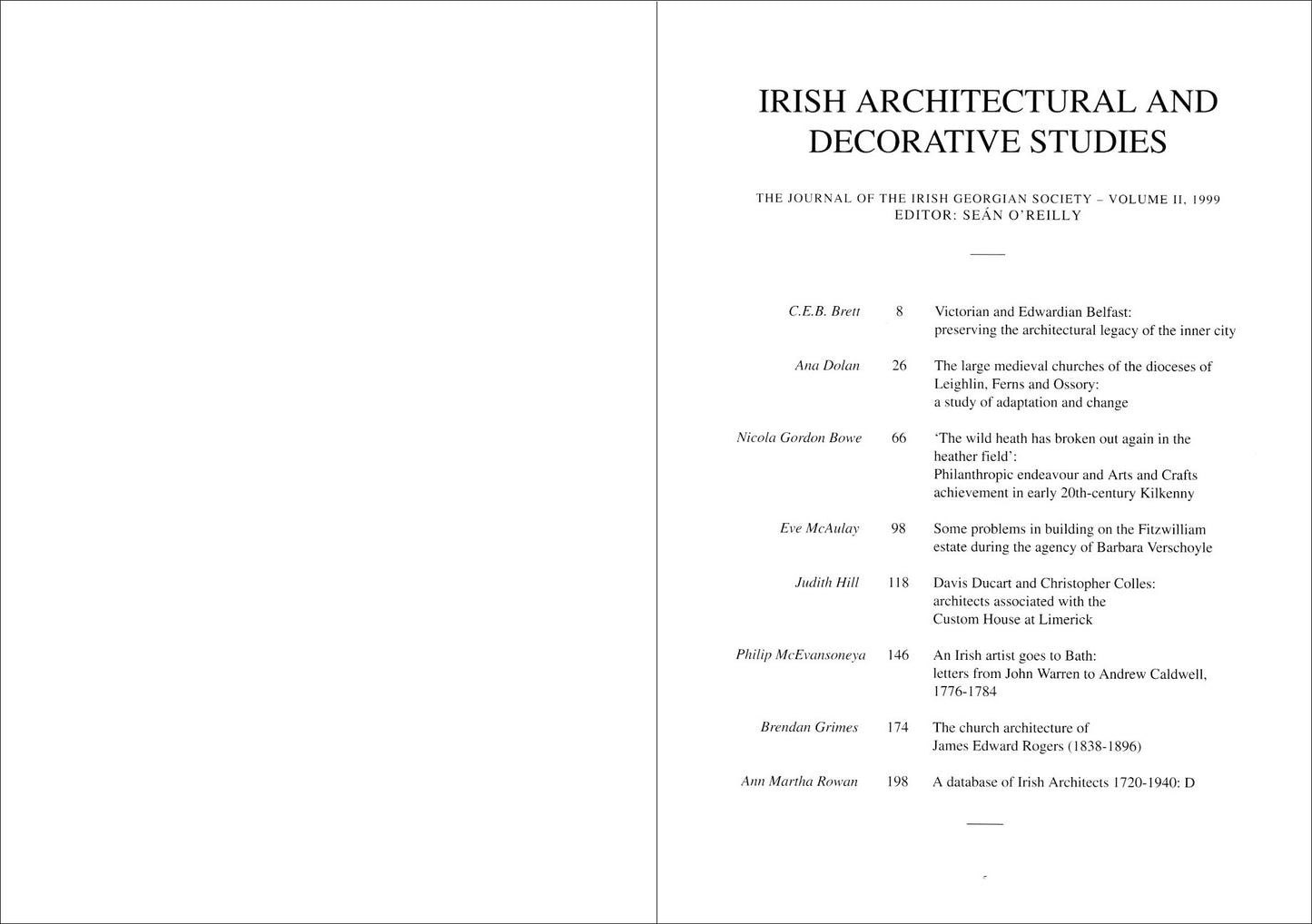IRISH ARCHITECTURAL AND DECORATIVE STUDIES – Vol. 2