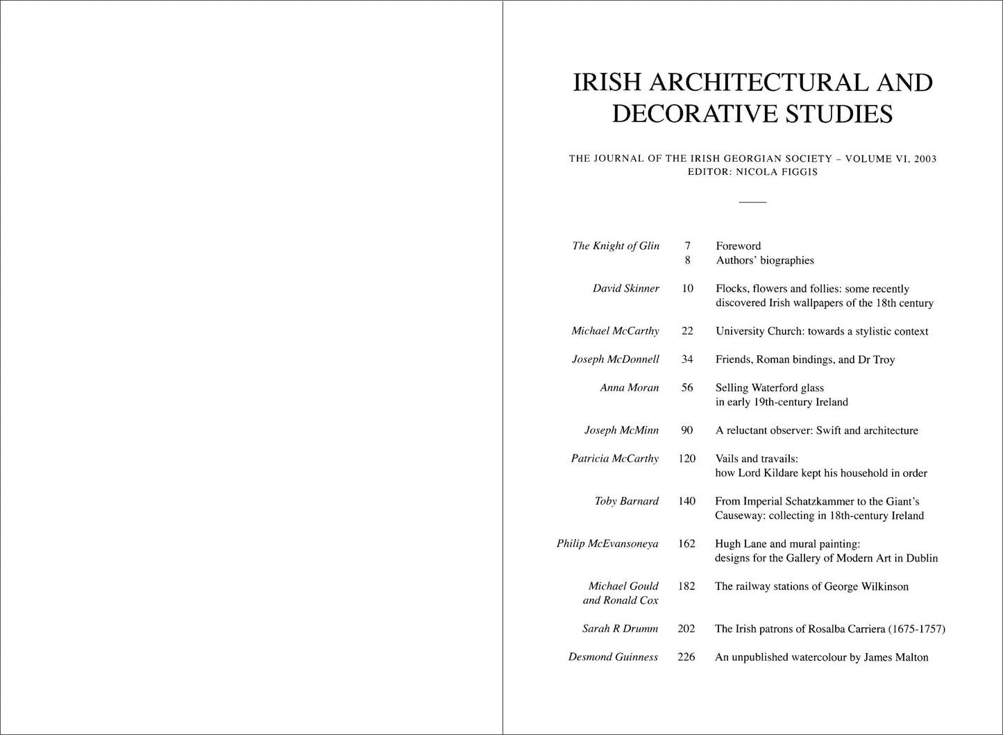 IRISH ARCHITECTURAL AND DECORATIVE STUDIES – Vol. 6