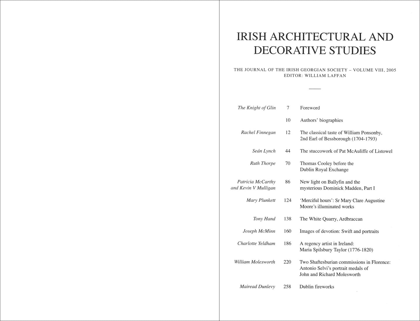 IRISH ARCHITECTURAL AND DECORATIVE STUDIES – Vol. 8