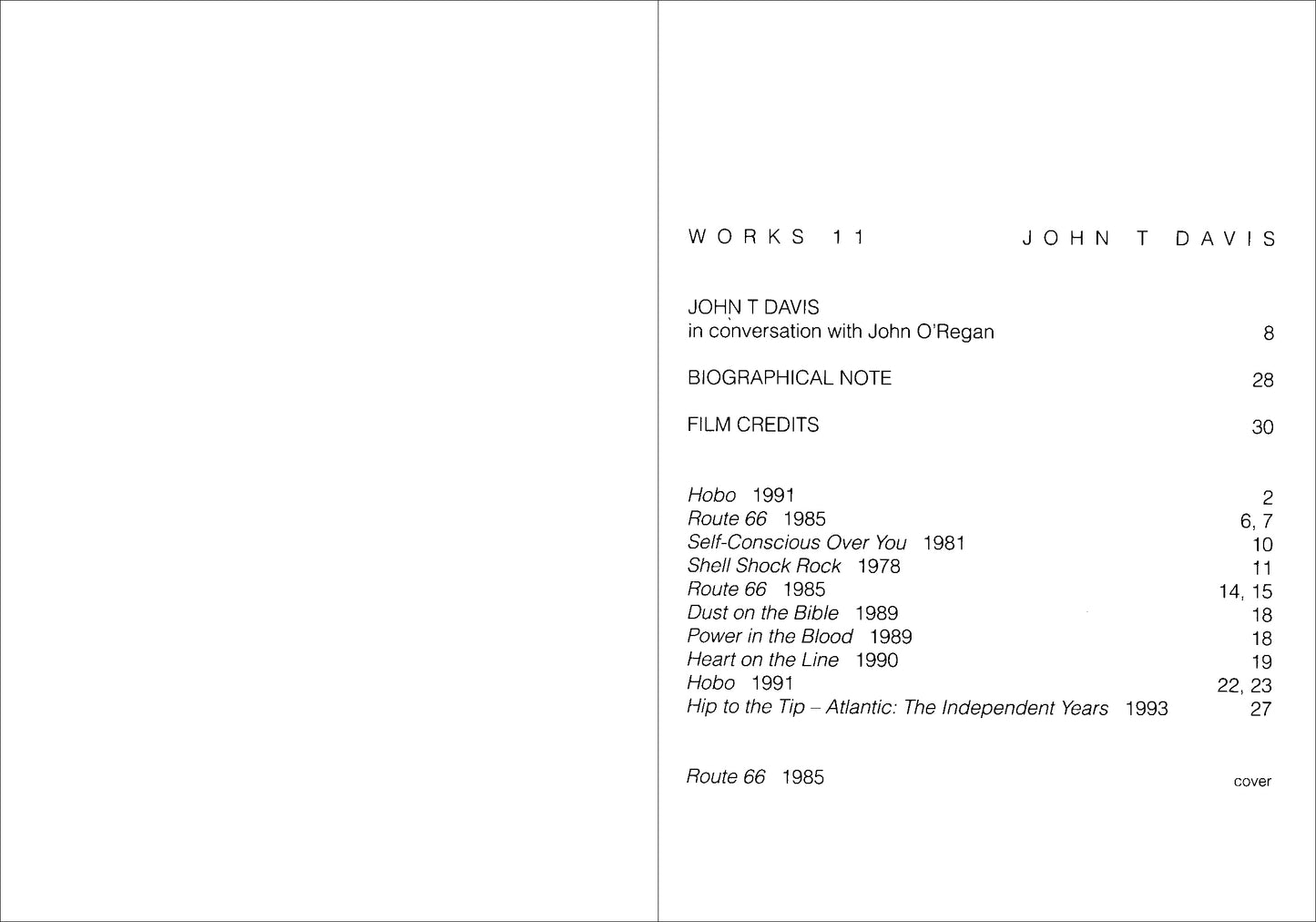 Works °11 — JOHN T DAVIS