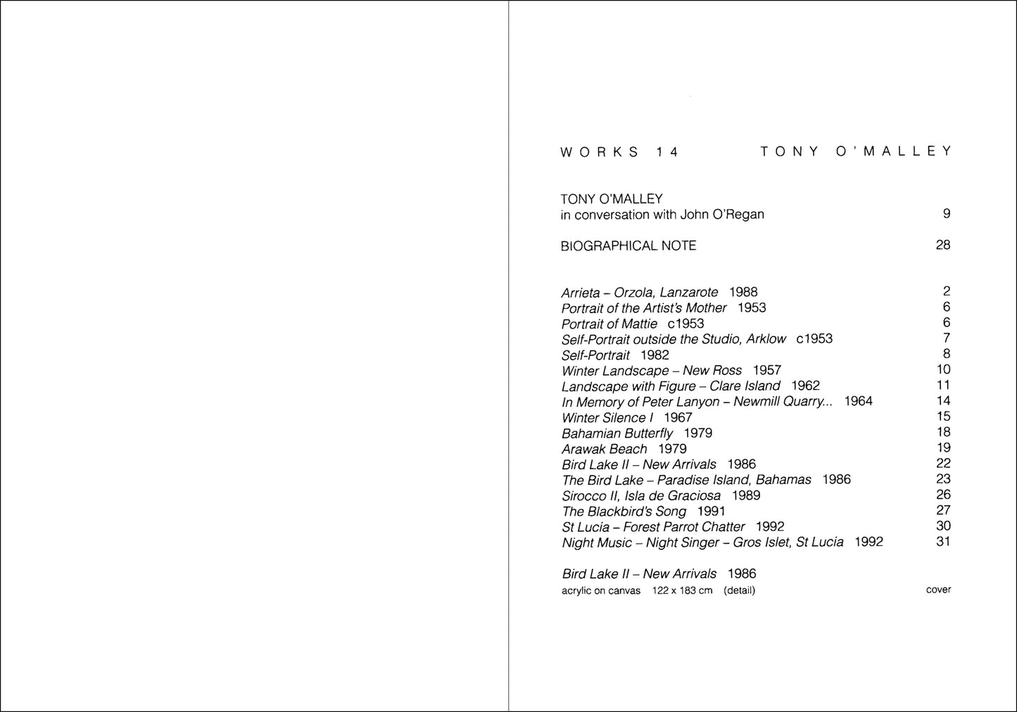 Works °14 — TONY O’MALLEY