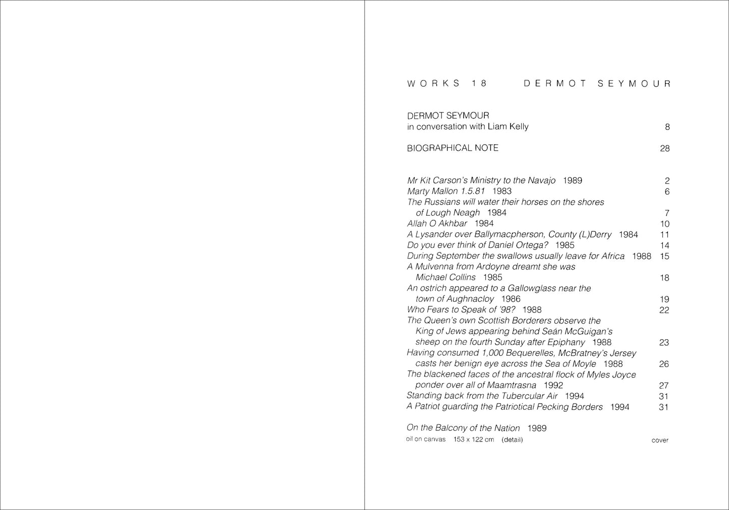 Works °18 — DERMOT SEYMOUR