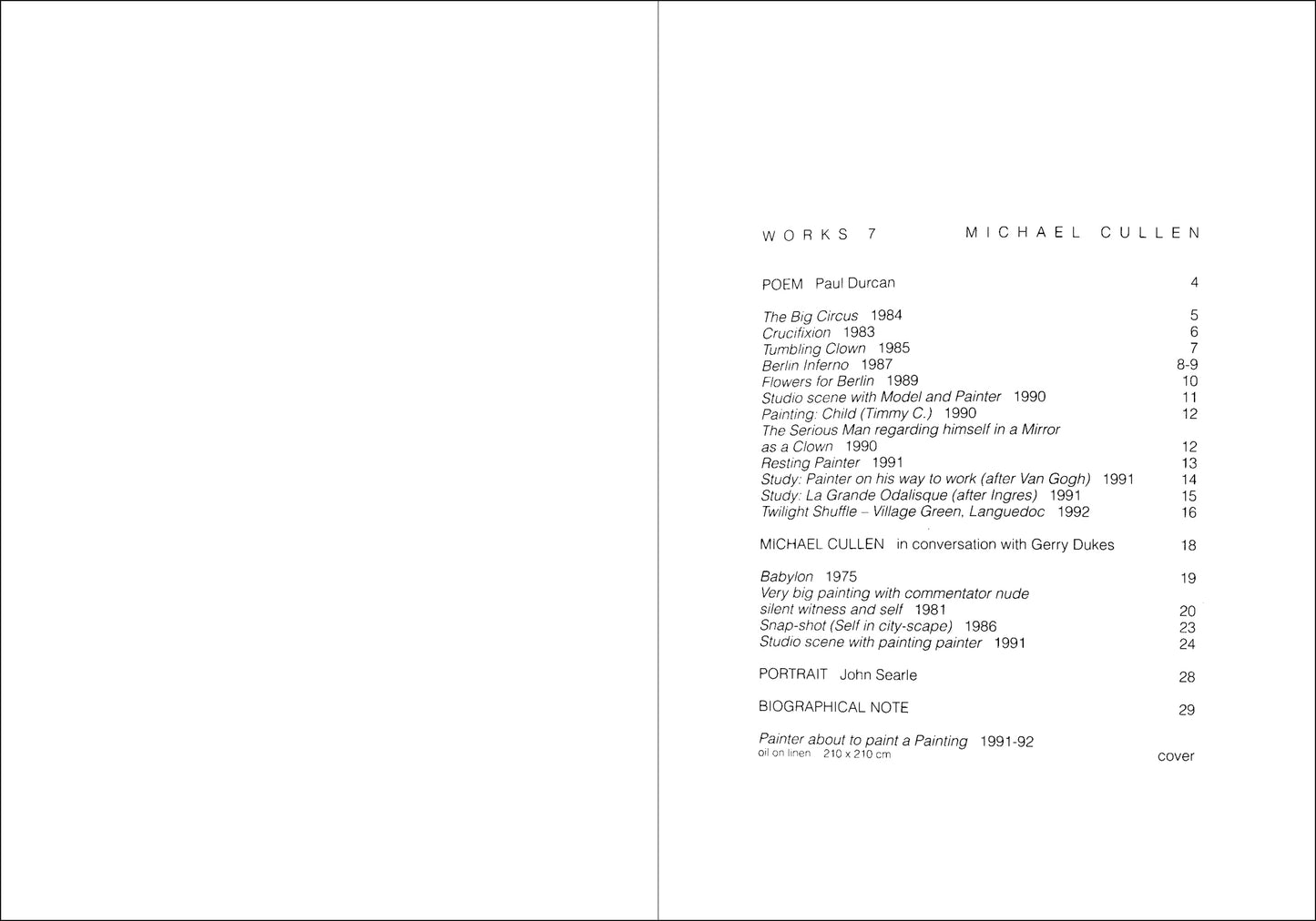 Works °7 — MICHAEL CULLEN