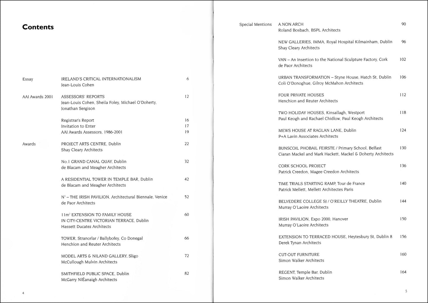 NEW IRISH ARCHITECTURE °16 — AAI Awards 2001