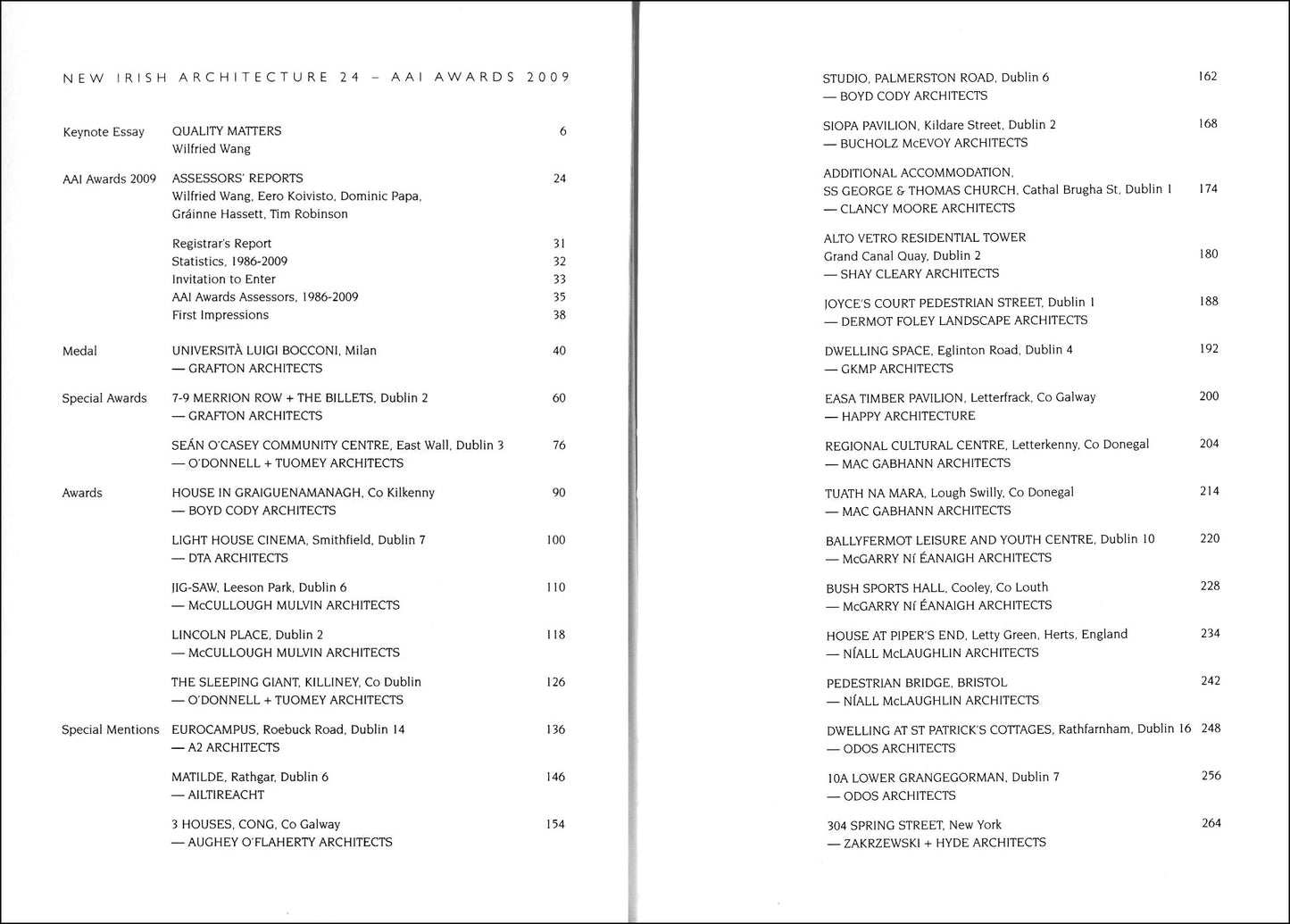 NEW IRISH ARCHITECTURE °24 — AAI Awards 2009
