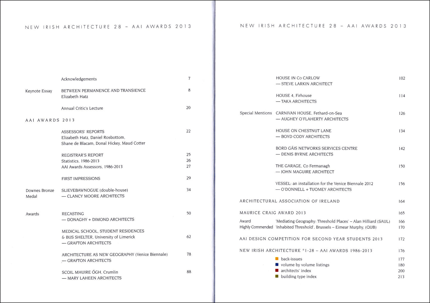 NEW IRISH ARCHITECTURE °28 — AAI Awards 2013
