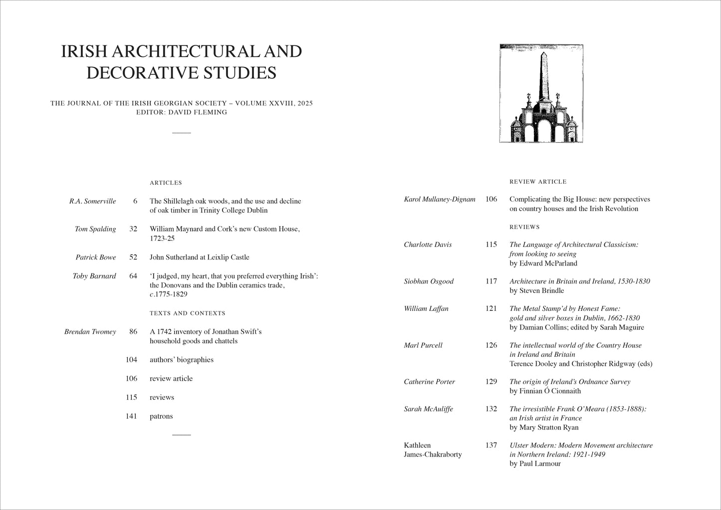 IRISH ARCHITECTURAL AND DECORATIVE STUDIES – Vol.28