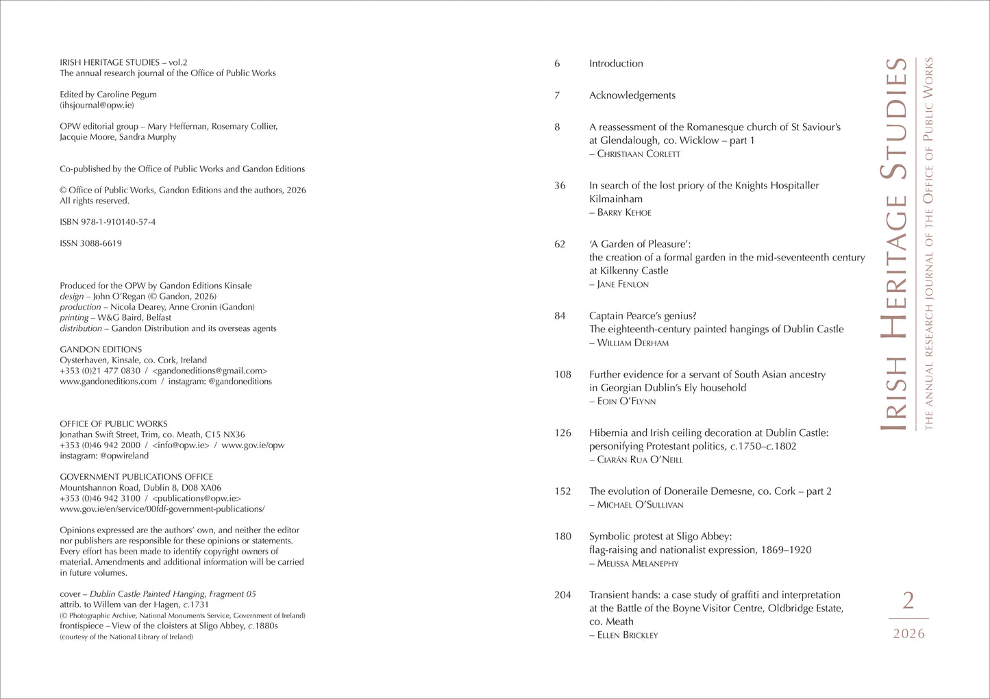 IRISH HERITAGE STUDIES | vol. 2  – The annual research journal of the Office of Public Works